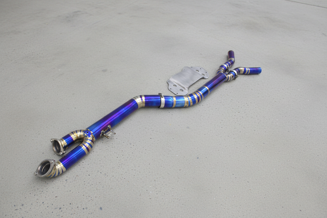 BMW M3/M4 G8X Titanium Midpipe with Extended Brace