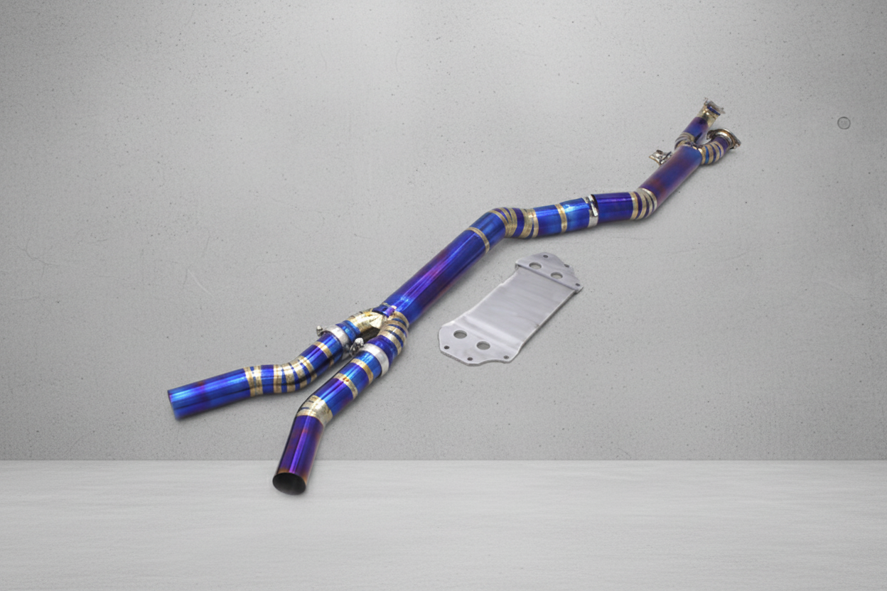 BMW M3/M4 G8X Titanium Midpipe with Extended Brace