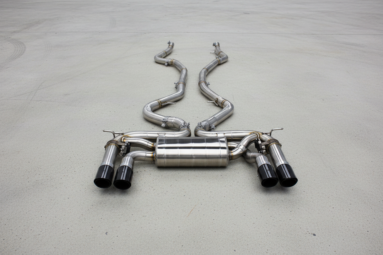 BMW X5M F85 Stainless Steel Valved Catback Exhaust System Gloss Carbon Tips