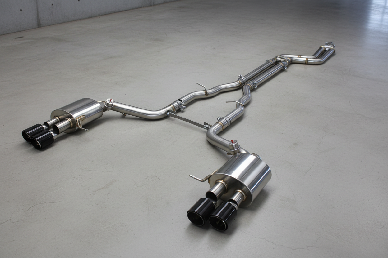 BMW 640i F06/F12/F13 Stainless Steel Valved Catback Exhaust System With Carbon Exhaust Tips
