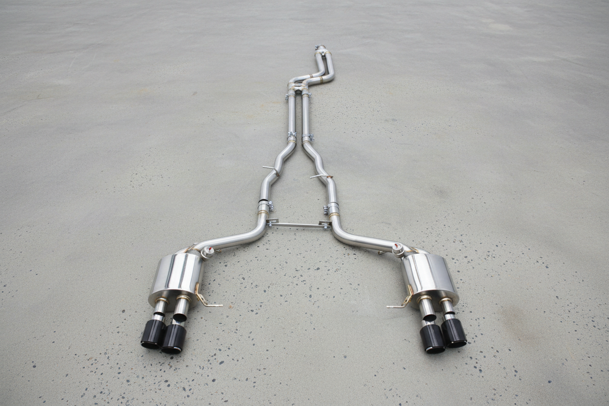 BMW 640i F06/F12/F13 Stainless Steel Valved Catback Exhaust System With Carbon Exhaust Tips
