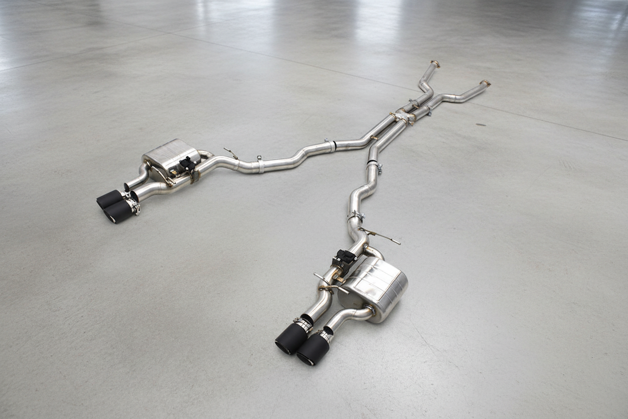 BMW M6 E63/E63 LCI Stainless Steel Valved Catback Exhaust System with Matt Carbon Tips