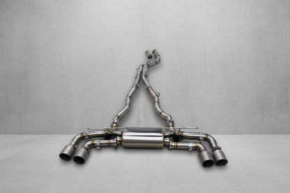 BMW 540i G30/G30 LCI Stainless Steel Valved Non-Res Catback Exhaust System With Silver Exhaust Tips