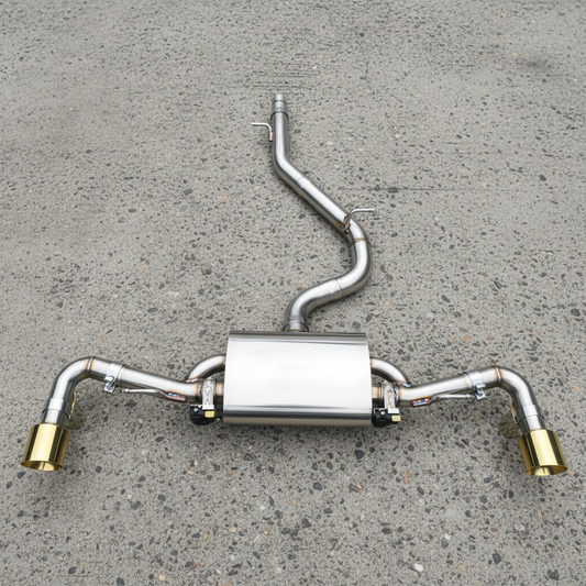 Audi TT MK3 8S Stainless Steel Valved Catback Exhaust System Gold Tips