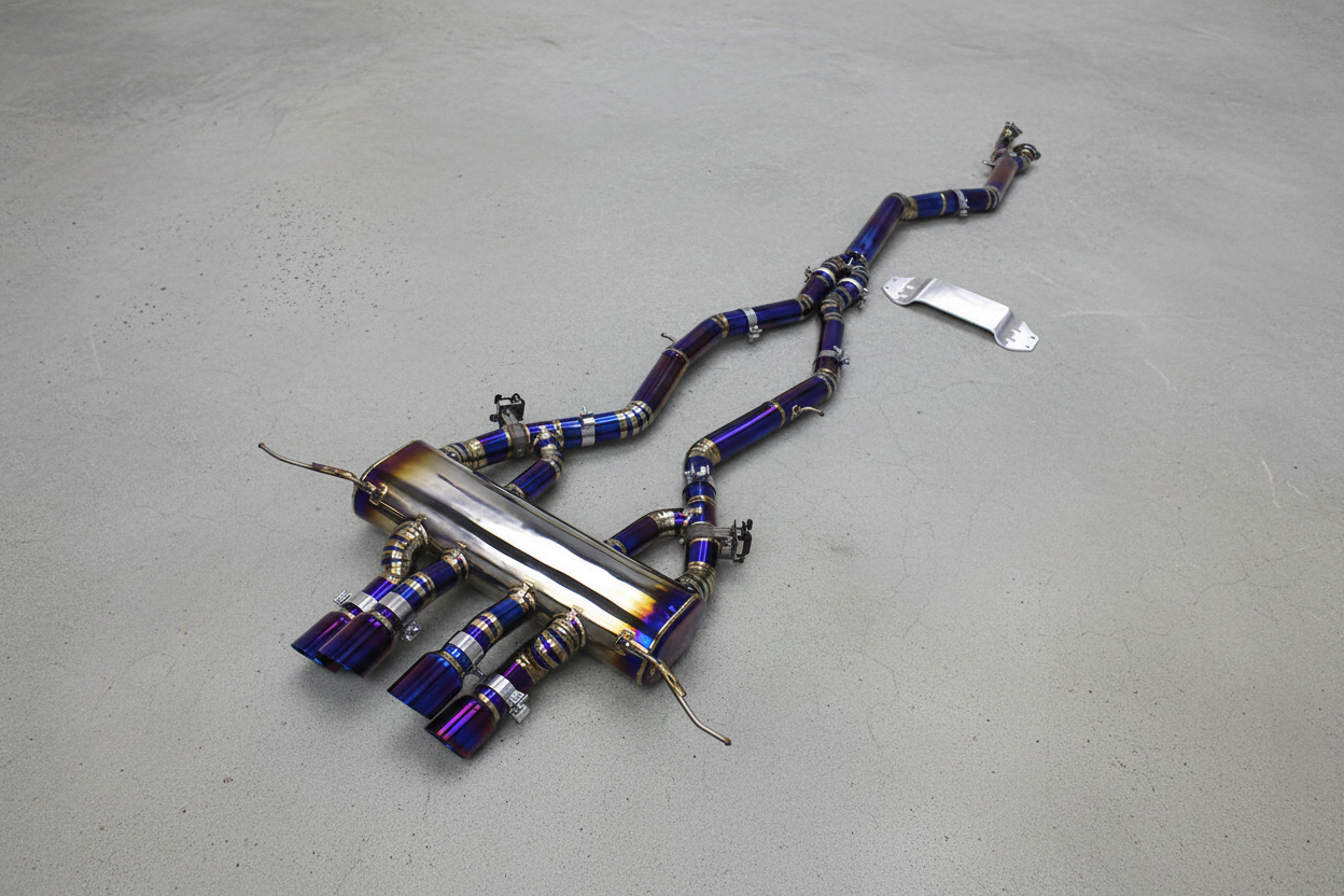 BMW M3/M4 G8X M Performance Titanium Valved Catback Exhaust System with Purple Titanium Exhaust Tips