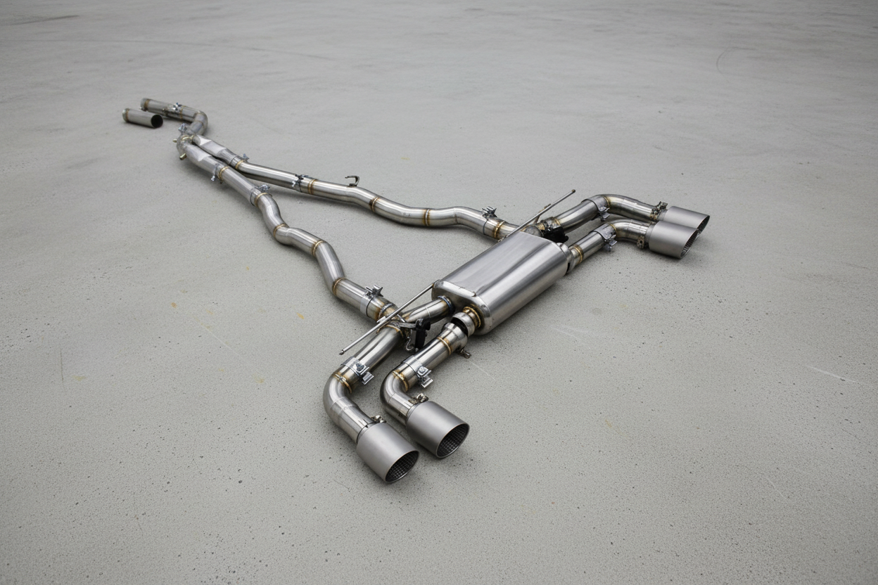 BMW 540i G30/G30 LCI Stainless Steel Valved Non-Res Catback Exhaust System With Silver Exhaust Tips