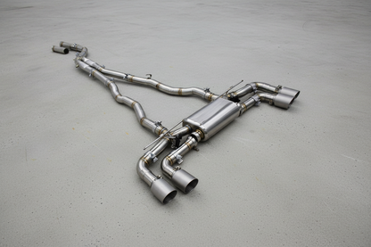 BMW 540i G30/G30 LCI Stainless Steel Valved Non-Res Catback Exhaust System With Silver Exhaust Tips