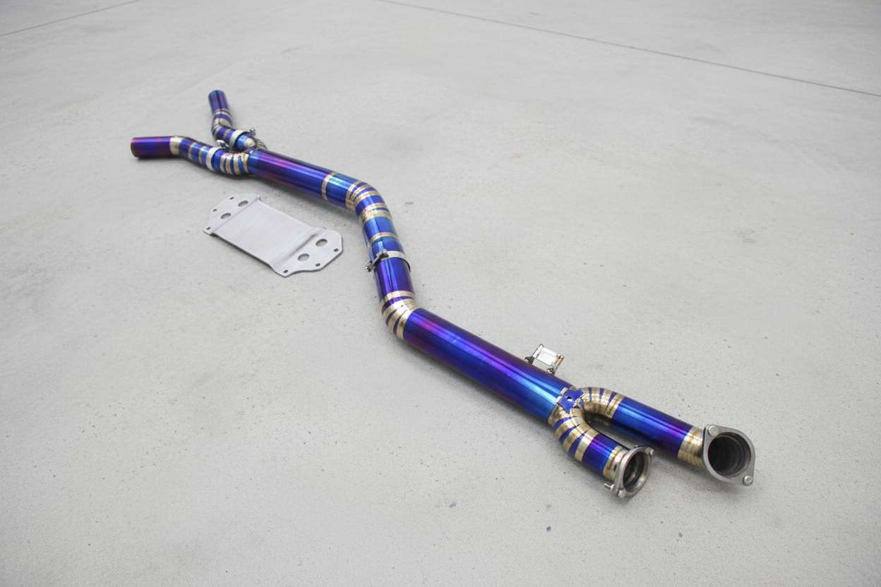 BMW M3/M4 G8X Titanium Midpipe with Extended Brace