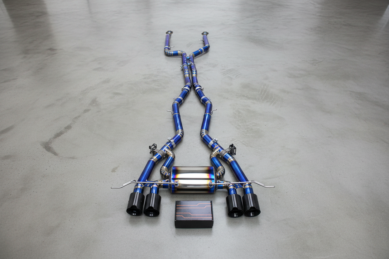 BMW M3/M4 G8X Titanium Valved Catback Exhaust System with Carbon Fibre M Performance Exhaust Tips