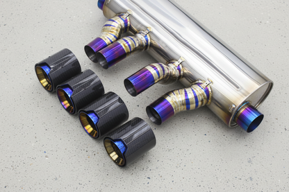 BMW M3/M4 G8X M Performance Titanium Valved Catback Exhaust System With Titanium Carbon M Performance Exhaust Tips