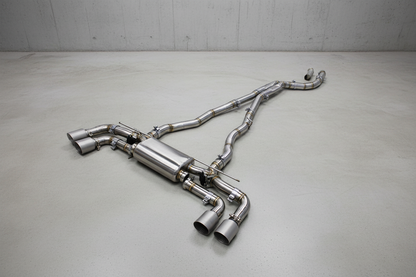 BMW 540i G30/G30 LCI Stainless Steel Valved Non-Res Catback Exhaust System With Silver Exhaust Tips
