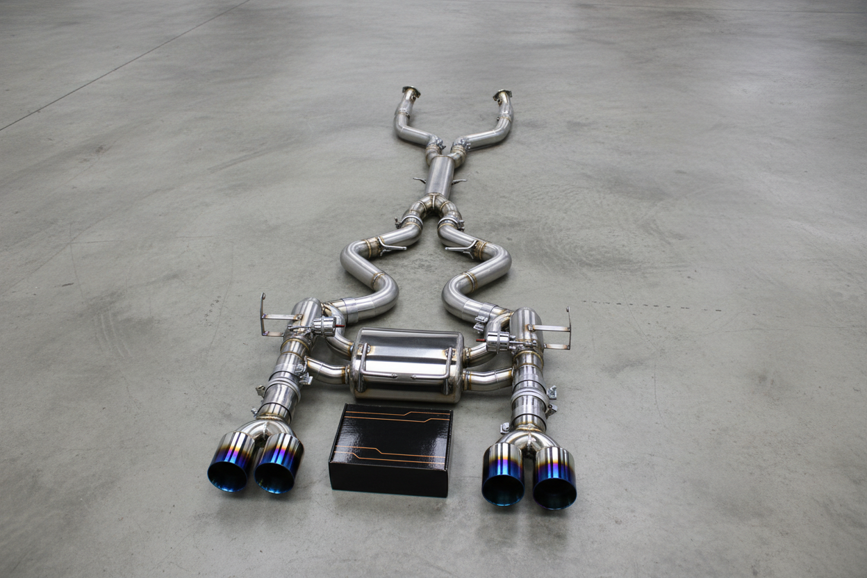 BMW M3 E90/E92/E93 Stainless Steel Valved Catback Exhaust System With Burnt Exhaust Tips