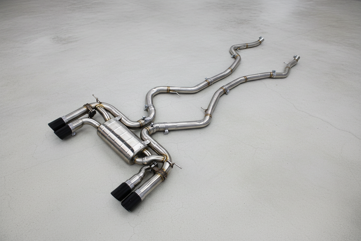 BMW X5M F85 Stainless Steel Valved Catback Exhaust System Gloss Carbon Tips