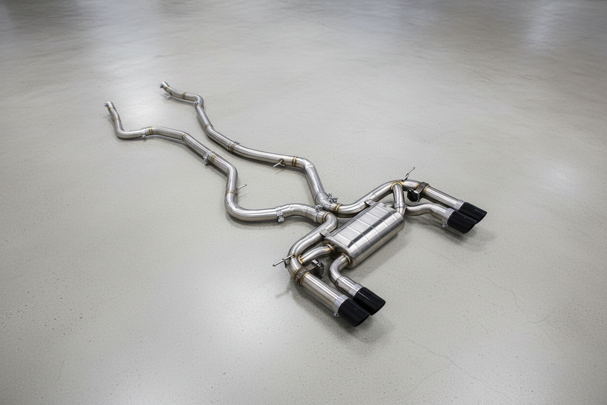 BMW X5M F85 Stainless Steel Valved Catback Exhaust System Gloss Carbon Tips